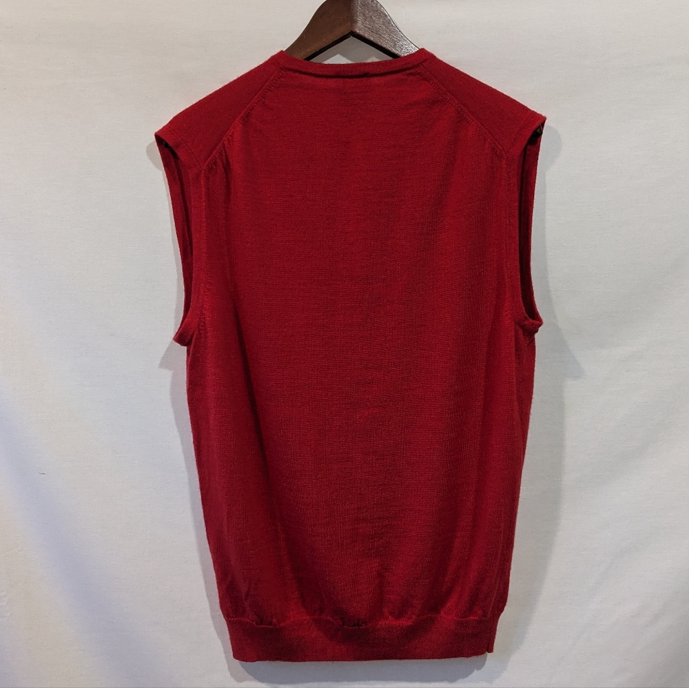 Vintage jos. A. Bank 100% Merino Wool Red Sweater Vest Size Large - Picture 6 of 8
